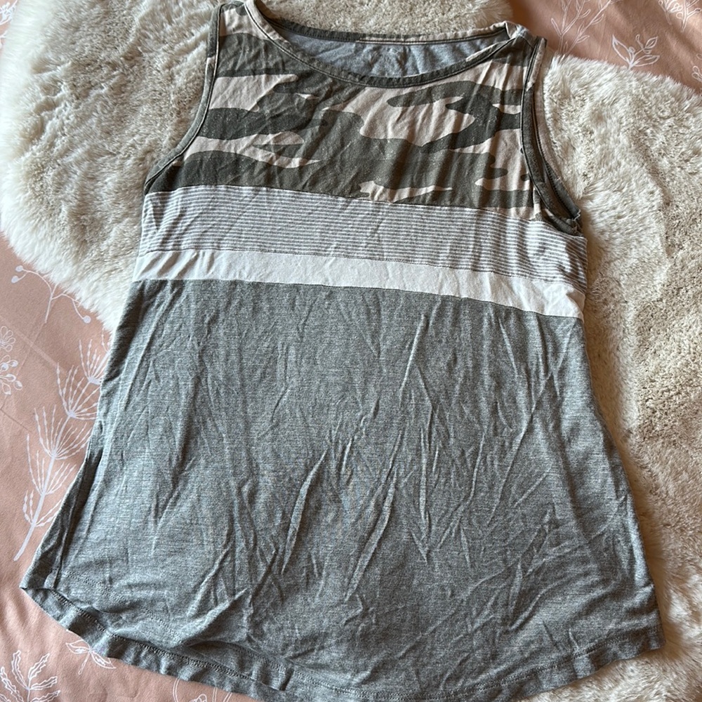 Camo and gray tank